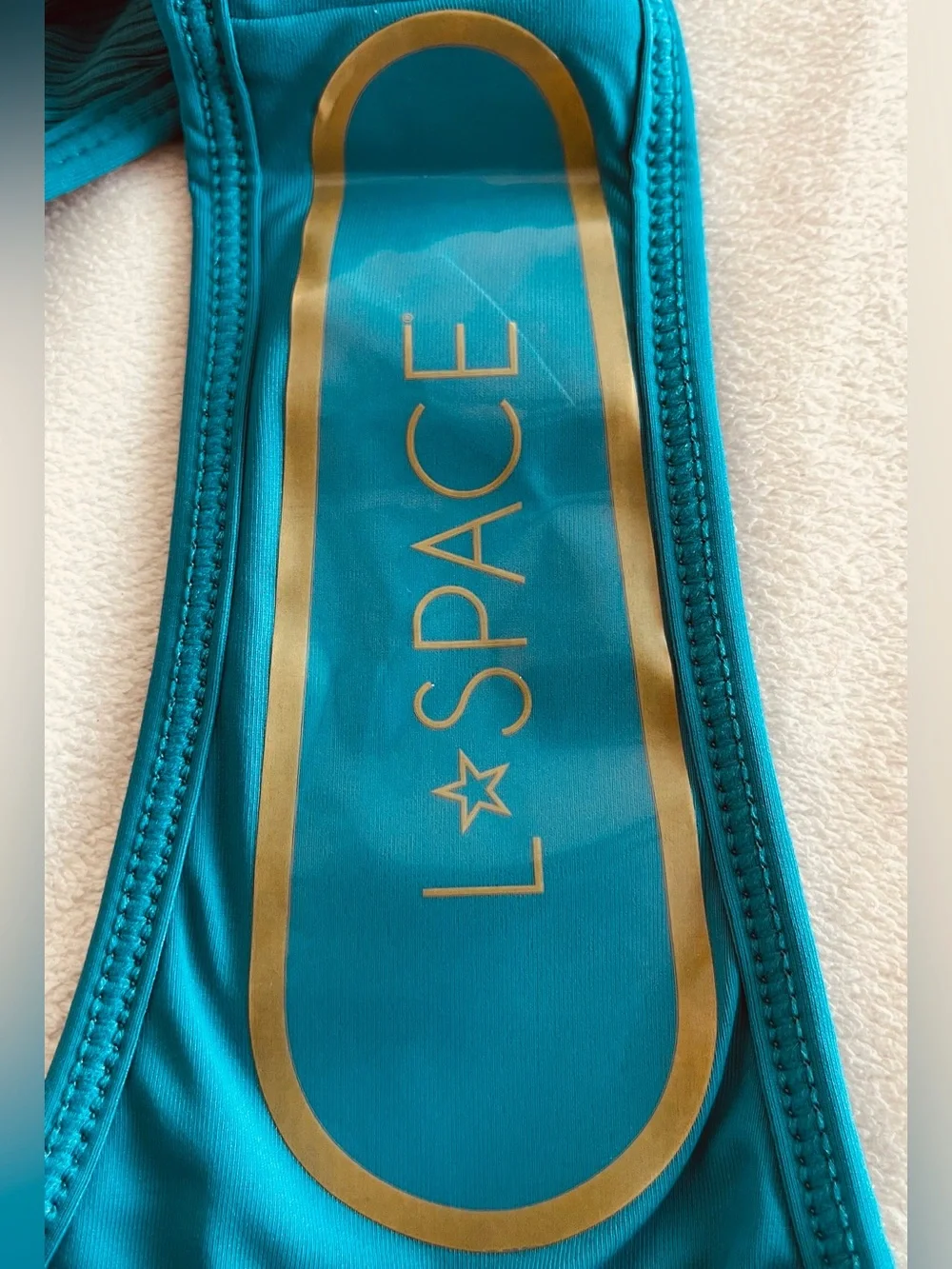 L*Space Bikini Set Hunter Top & Lola Bitsy Bottom Blue Small/Medium Resortwear
